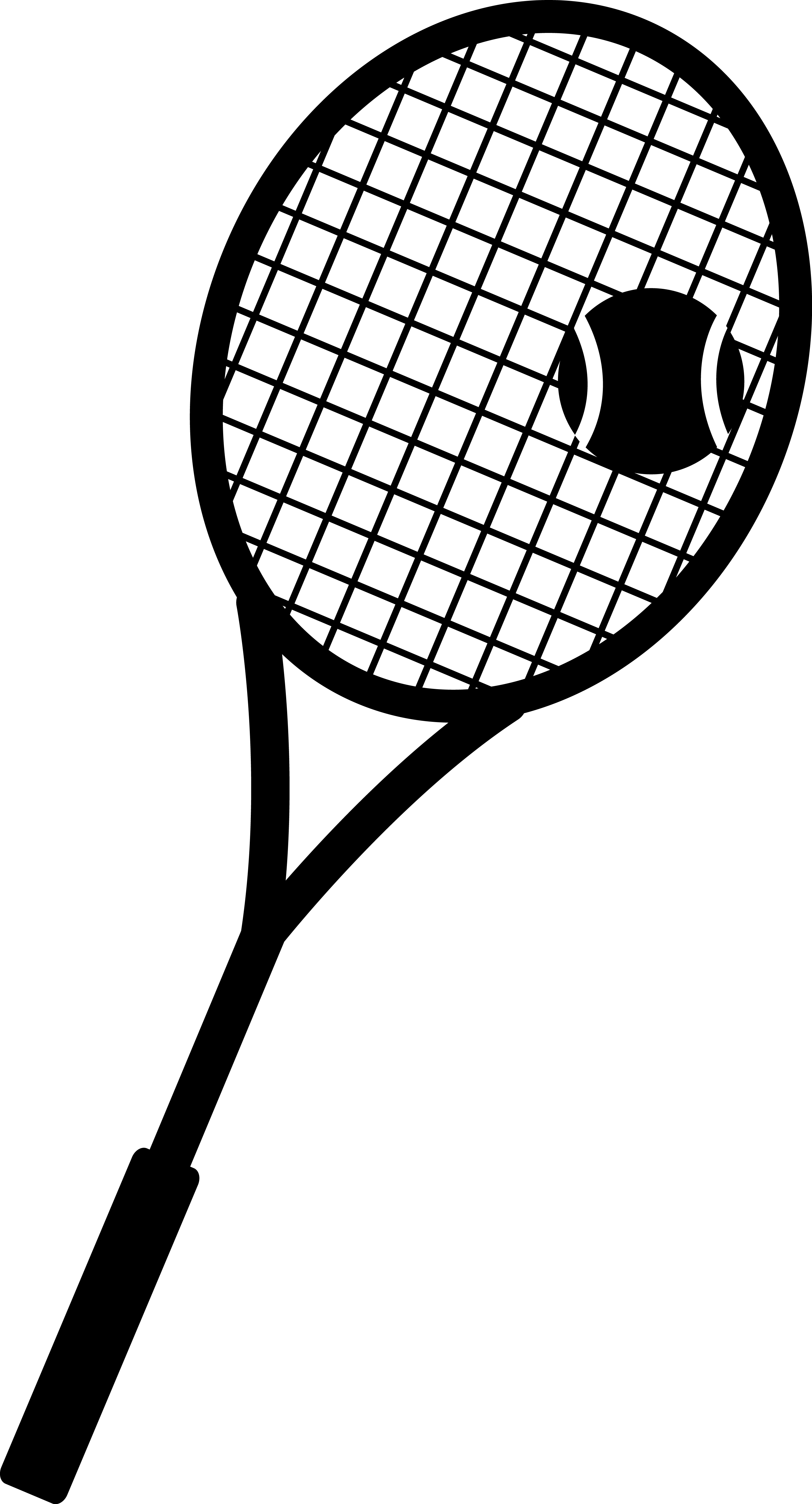 Tennis Racket And Ball Silhouette - Pink Tennis Racket And Ball (3082x5707), Png Download