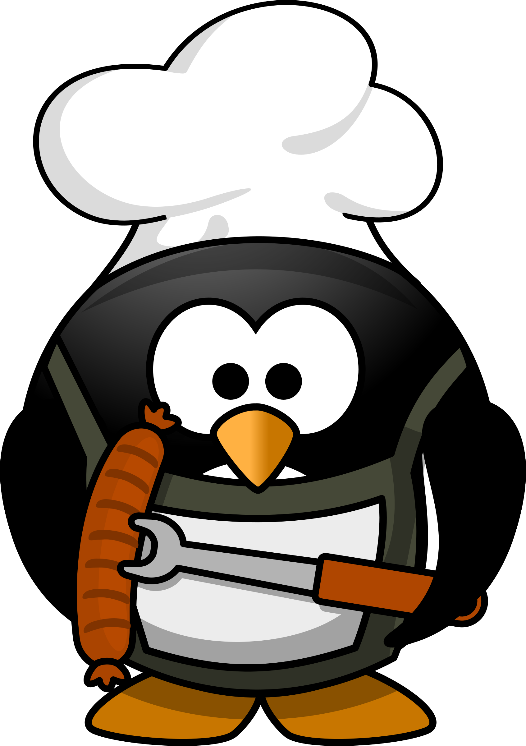 Clip Art Library Stock Free Chef Penguin High Resolution - Penguin Barbecue (1693x2400), Png Download