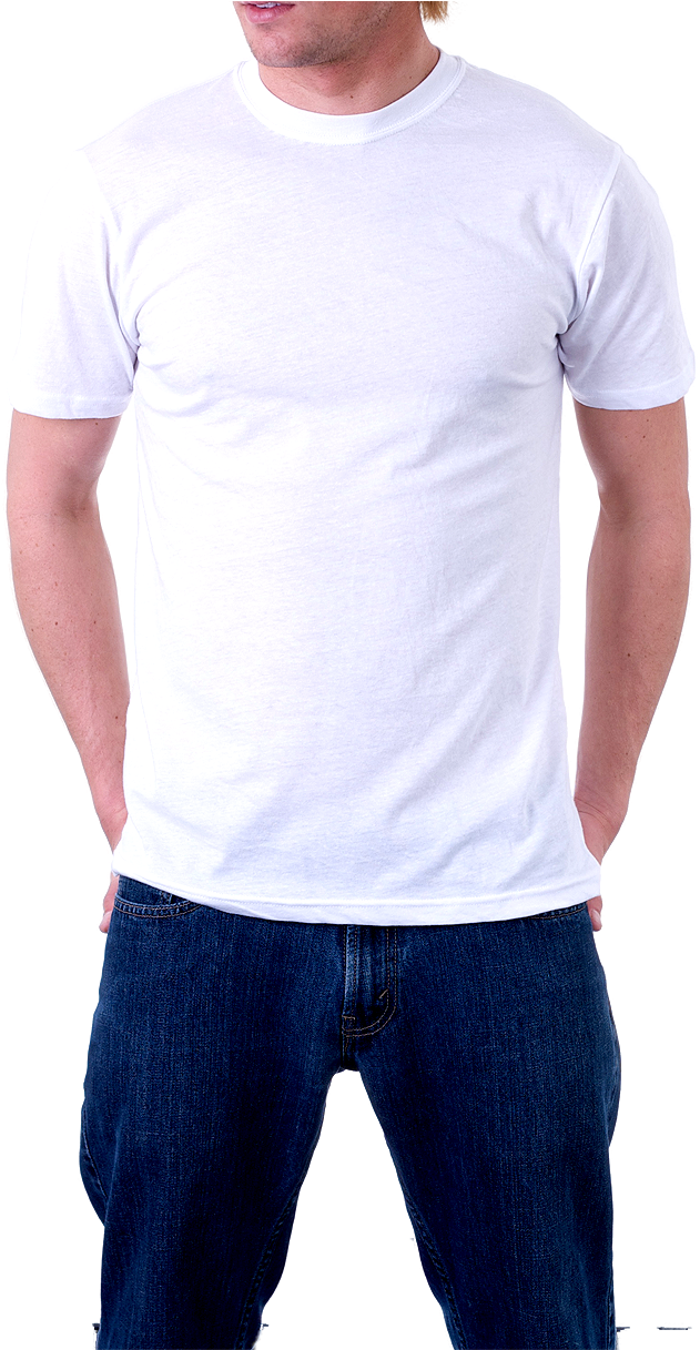 Man In White T-shirt Png Image (675x1216), Png Download