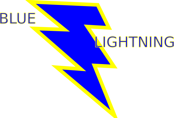 Blue And Gold Lightning Bolt Svg Clip Arts 600 X 409 (600x409), Png Download