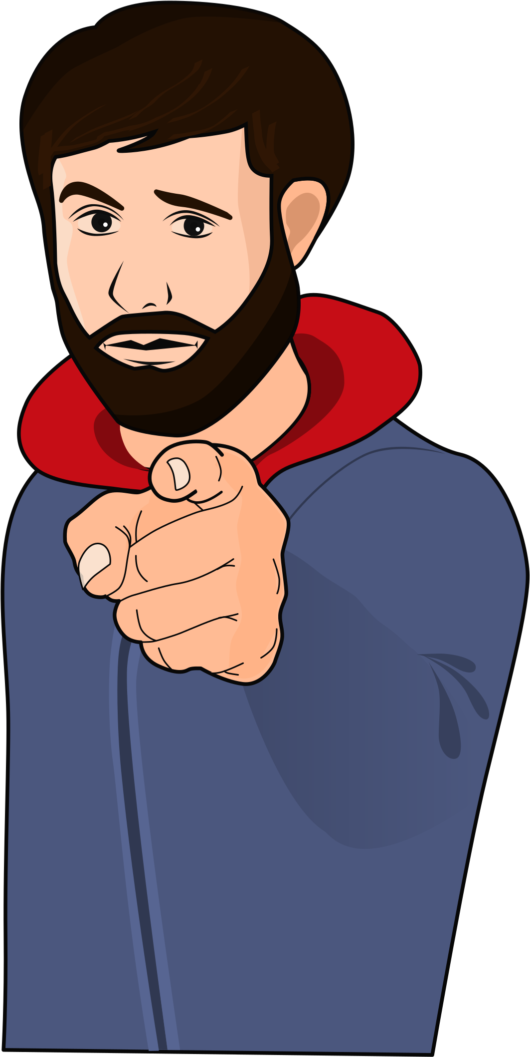 This Free Icons Png Design Of Guy Pointing A Finger (1697x2400), Png Download