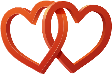 Wedding Heart Png File - عکس دو قلب (464x393), Png Download