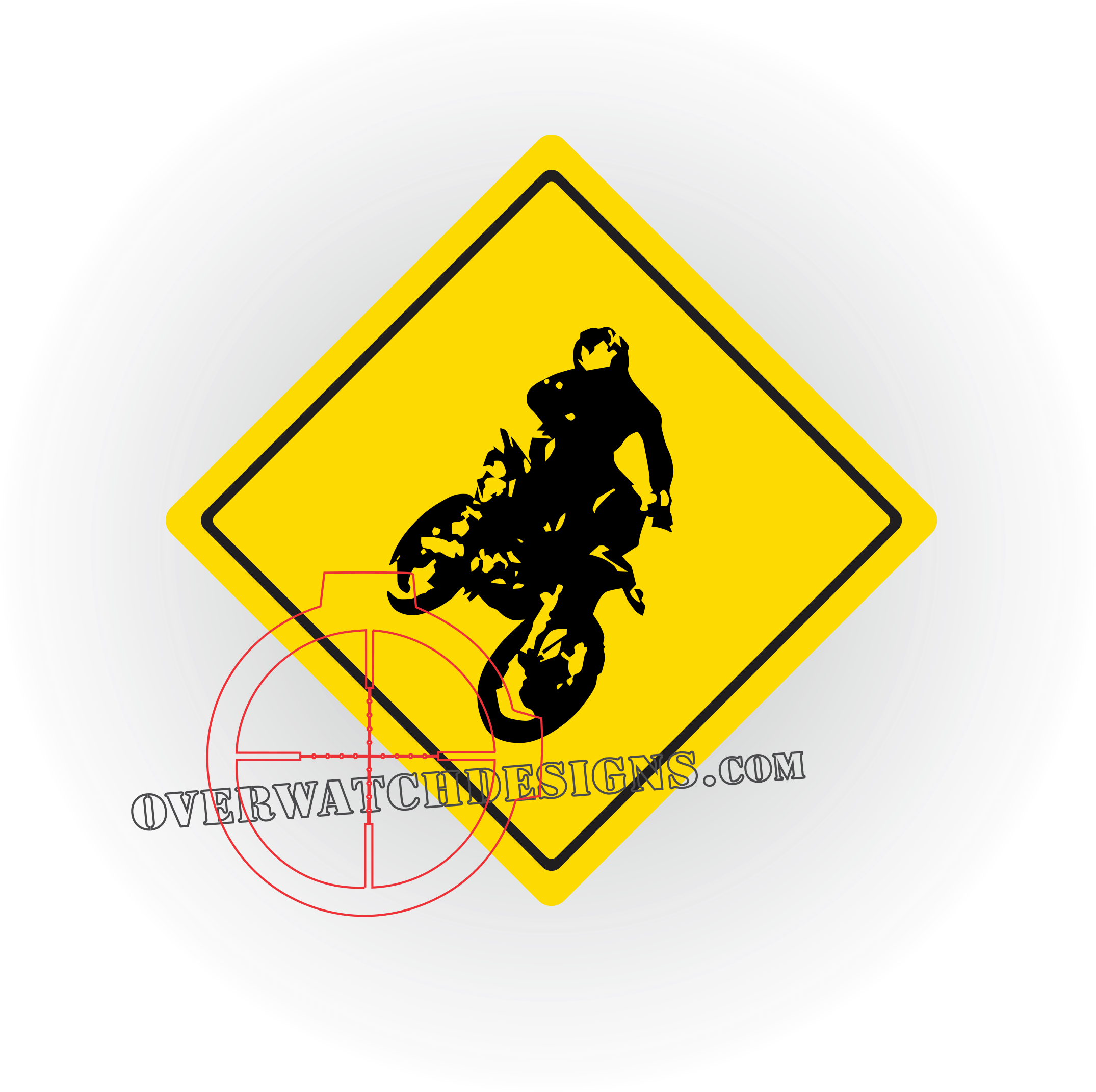 Dirt Bike Street Sign - Roller Derby Zone Funny Novelty Crossing Sign 12x12 (2401x2393), Png Download