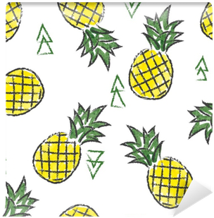Seamless Watercolor Contrast Pineapple Pattern - Ananas Baggrund (400x400), Png Download