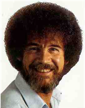 Bob Ross Afro Png Svg Black And White Library - Bob Ross (352x352), Png Download