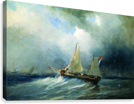 Sailboat In The Sea Canvas Print (429x336), Png Download