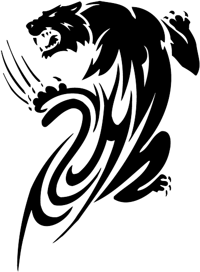 Awesome Black Tribal Panther Tattoo Design - Tribal Panther Tattoo (400x551), Png Download