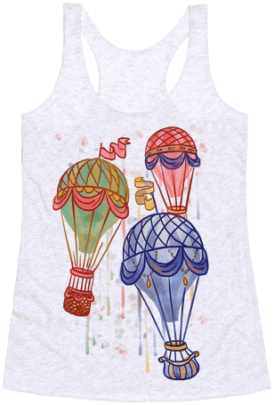 Watercolor Balloon Trip Racerback Tank Top - Watercolor Painting (484x484), Png Download