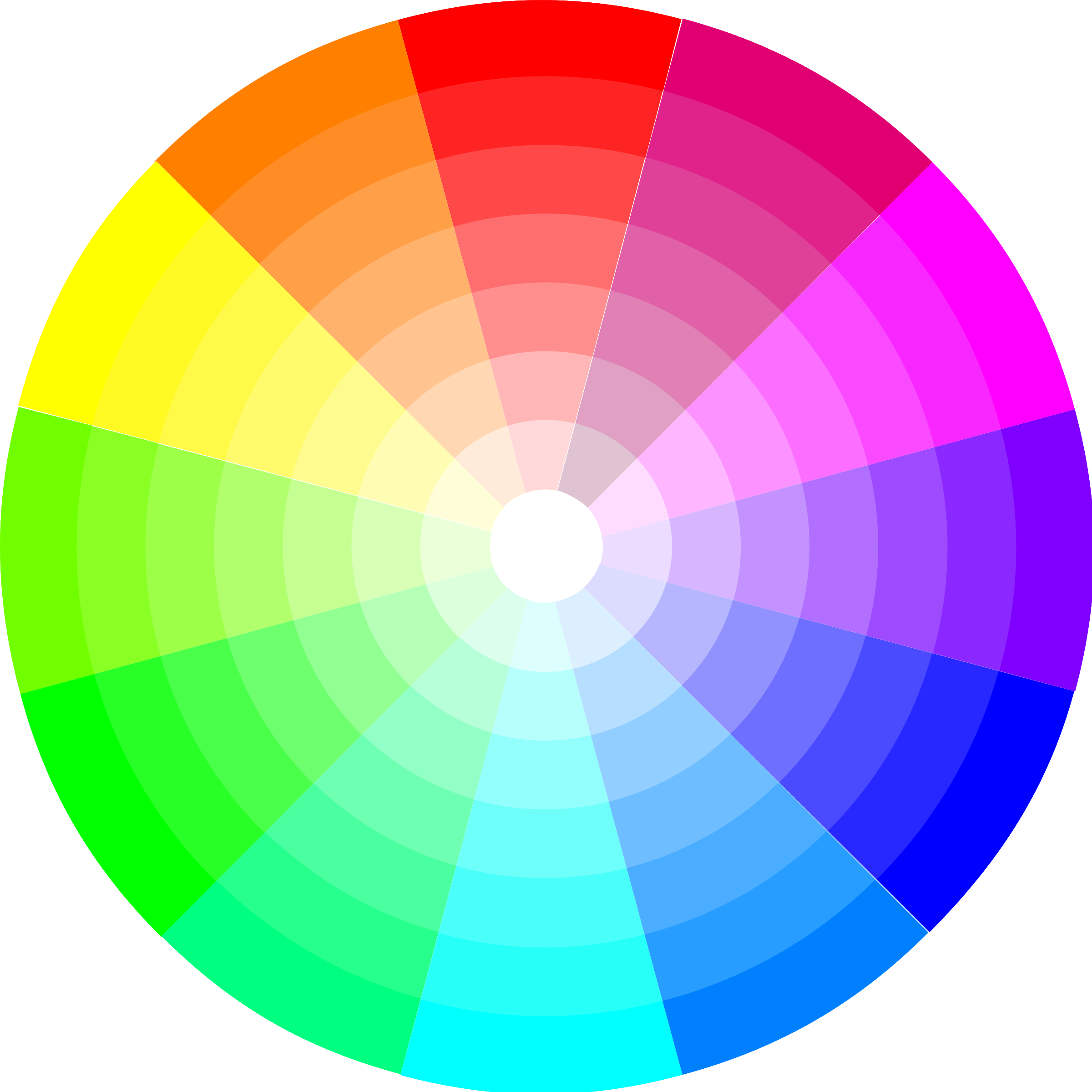 Free Watercolor Flower Clipart - Color Wheel Png (2400x2399), Png Download
