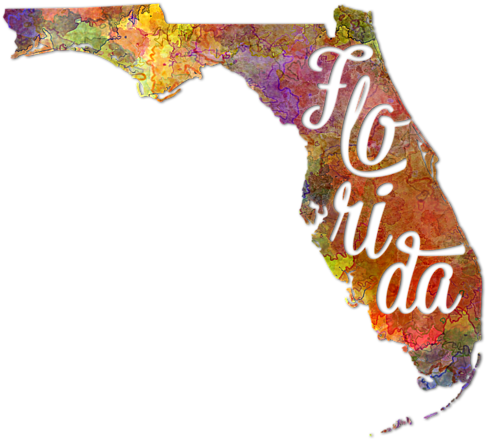 Bleed Area May Not Be Visible - Watercolor Painting Of Florida (560x700), Png Download