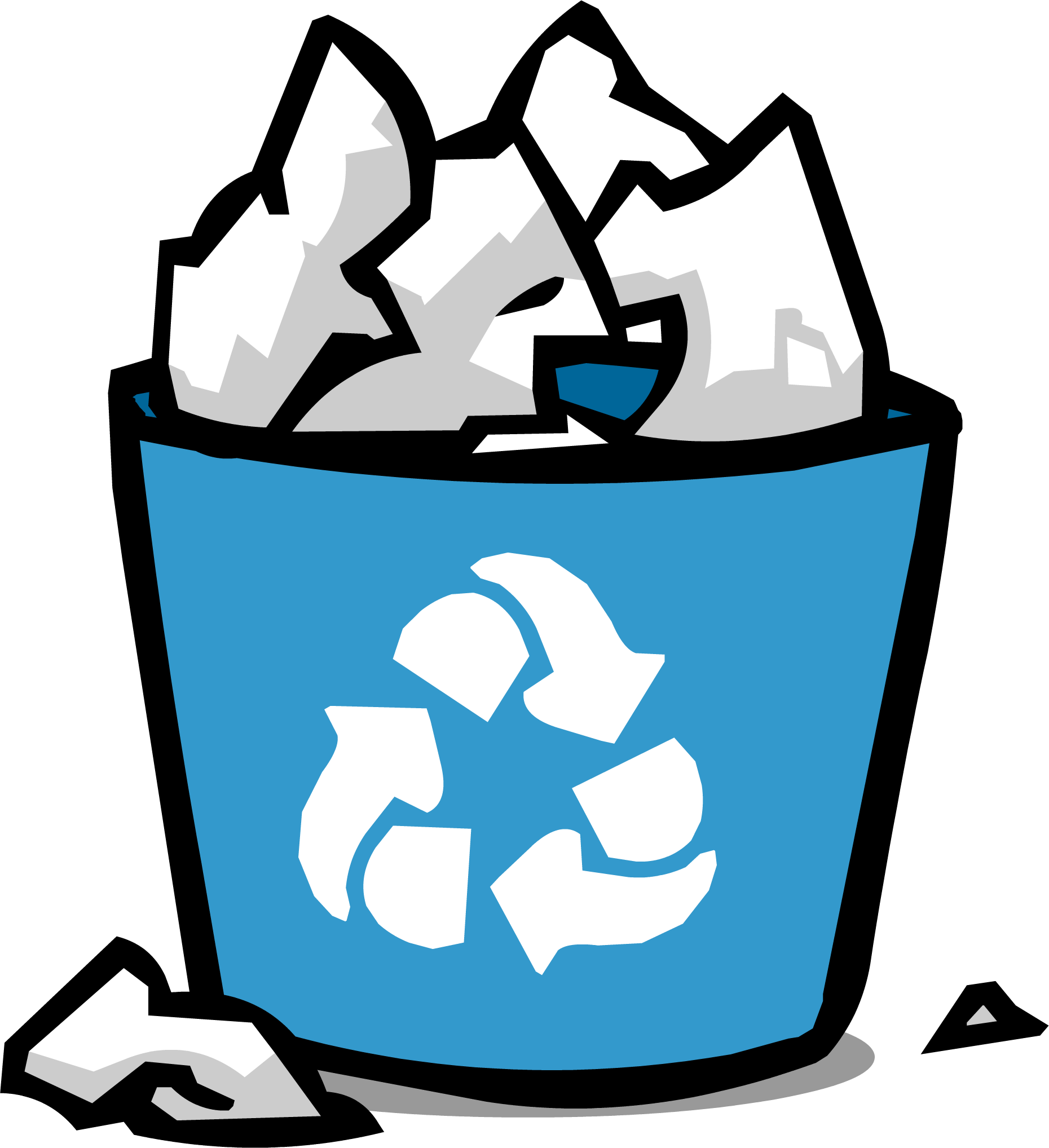 Recycle Bin Sprite 003 - Club Penguin Recycling Bin (1860x2036), Png Download