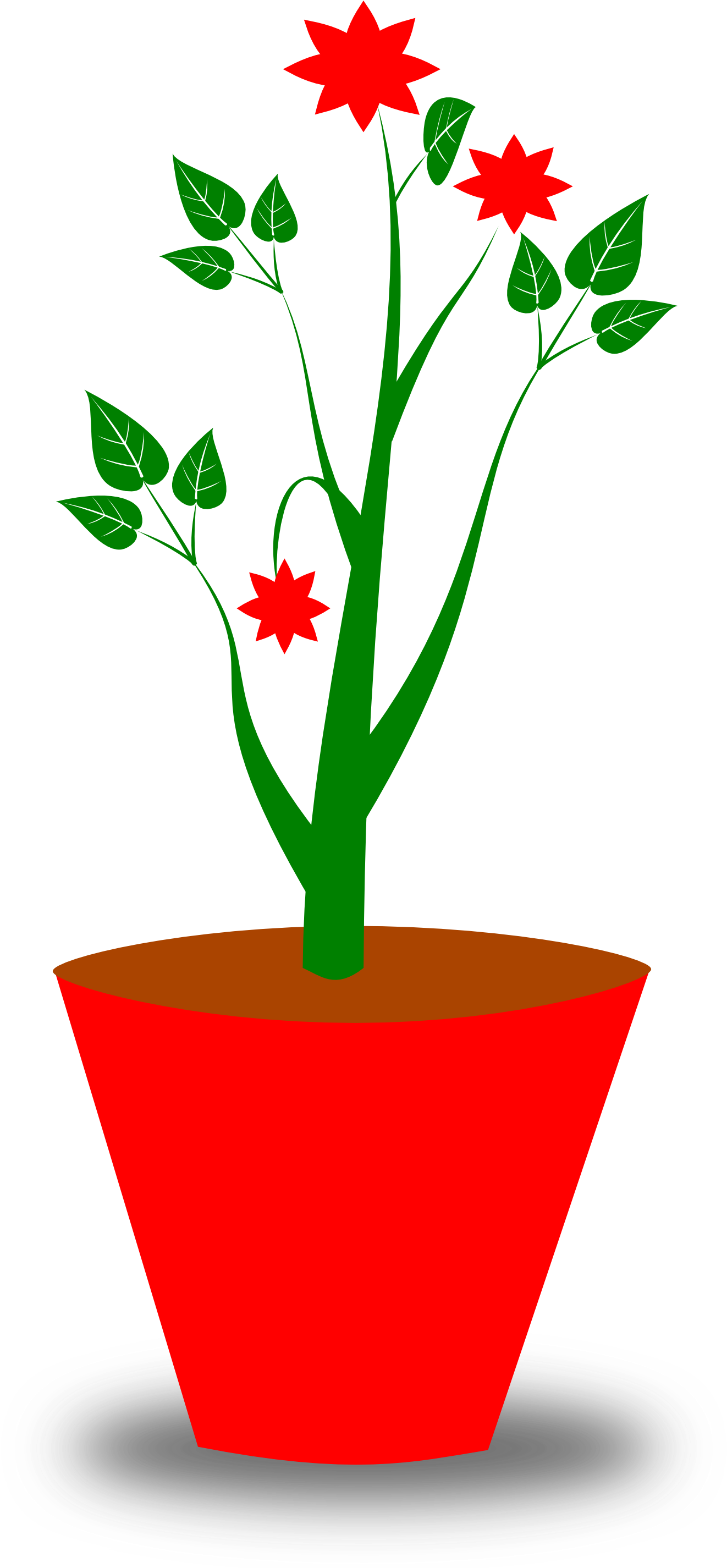Flowers For Flower Pot Clipart Black And White - Flower Pot Png Vector (1331x2850), Png Download