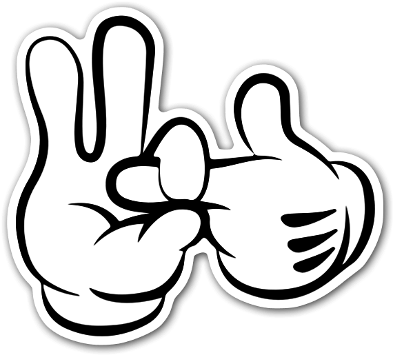 Cool Sexy Gloves Sticker - Mickey Mouse Hand Signs (600x545), Png Download