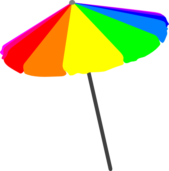 Beach Umbrella - Beach Umbrella Vector Png (594x601), Png Download