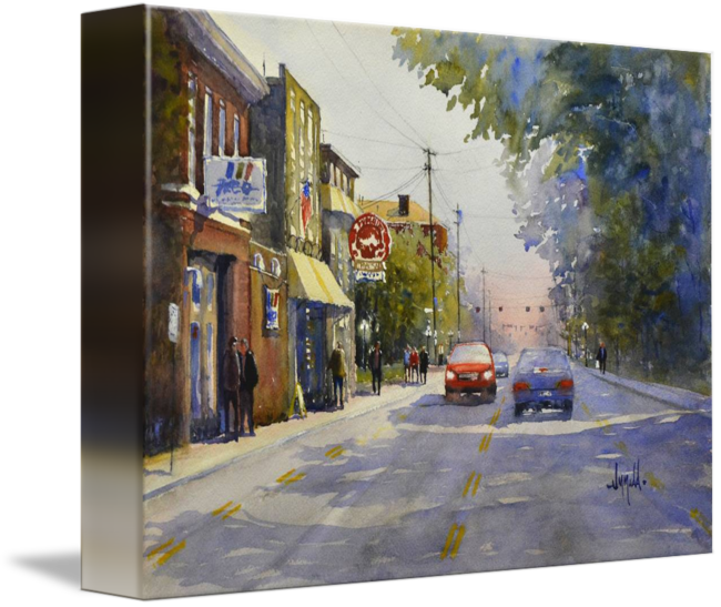 "baxter Avenue" By Judy Mudd, Louisville Ky // A Colorful - Gallery-wrapped Canvas Art Print 10 X 8 Entitled Baxter (650x547), Png Download