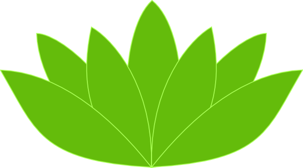Lotus Clipart Lotus Leaves - Green Lotus Flower Clipart (600x332), Png Download
