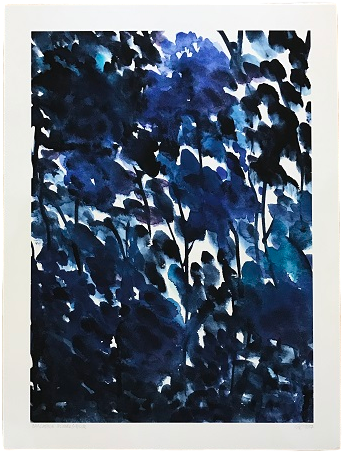 Cascading Blue Flowers - Painting (500x500), Png Download