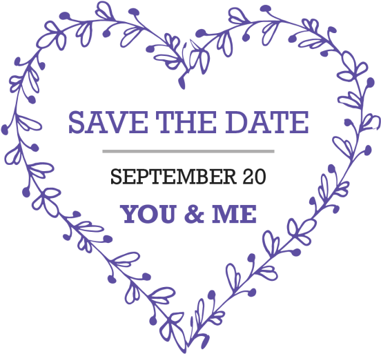 Botanical Flower Heart Save The Date Wedding Title, - Save Us For Summer (640x640), Png Download