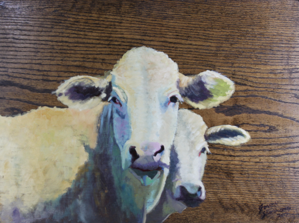 Mom & Daughter - Dairy Cow (595x444), Png Download