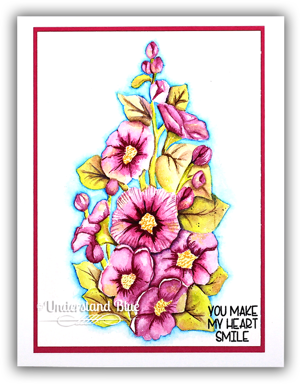 Hollyhock No-line Watercolor By Understand Blue - Floral Design (650x796), Png Download