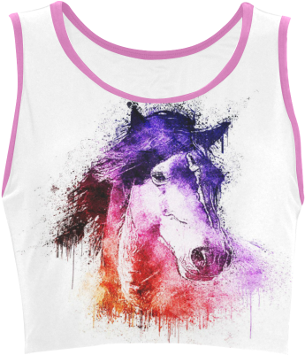 Watercolor Horse Women's Crop Top - Watercolor Horse Pillow Case (500x500), Png Download