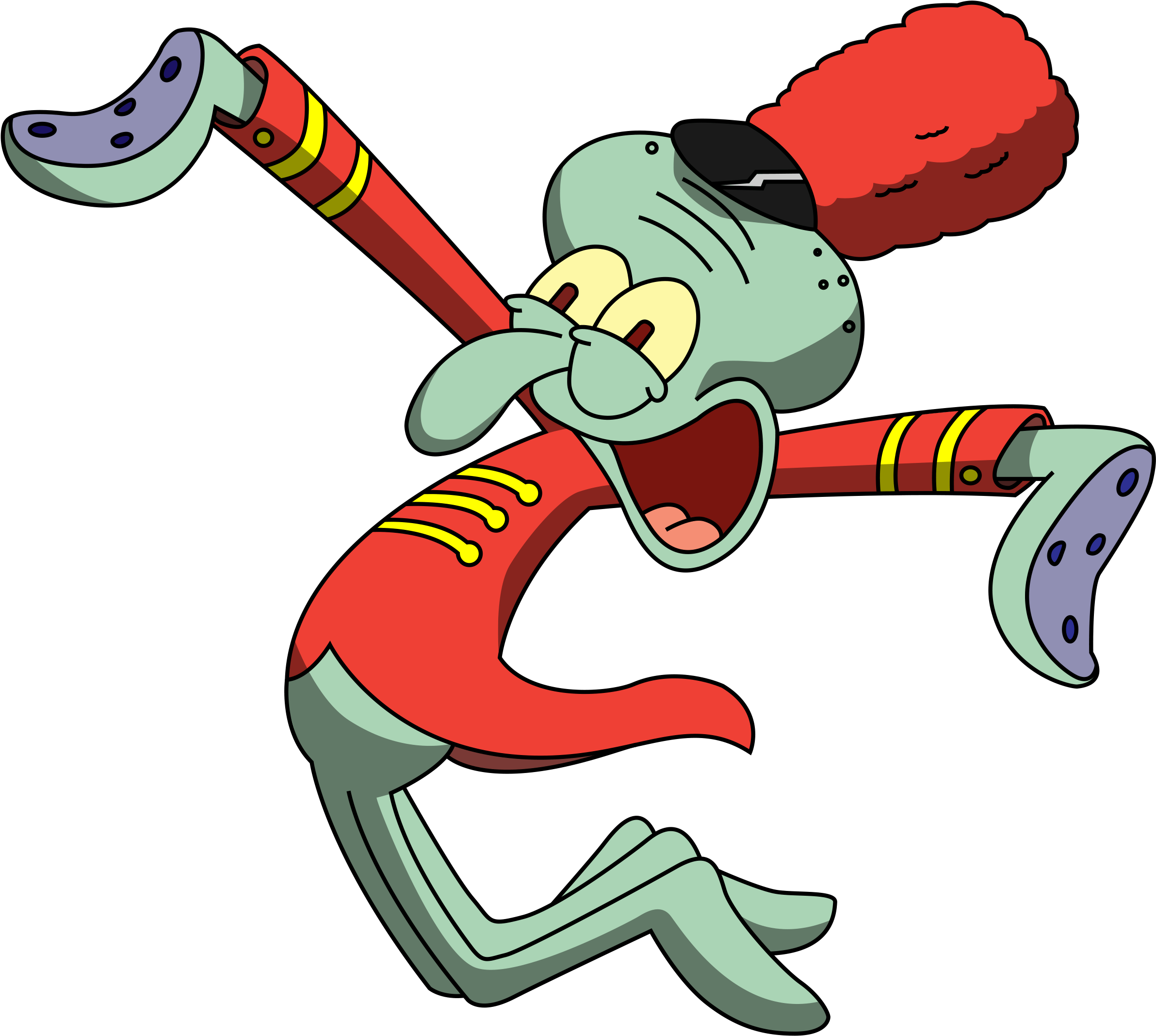 Clip Black And White Download Wallpapers Wallpaper - Squidward Tentacles Png (2438x2181), Png Download