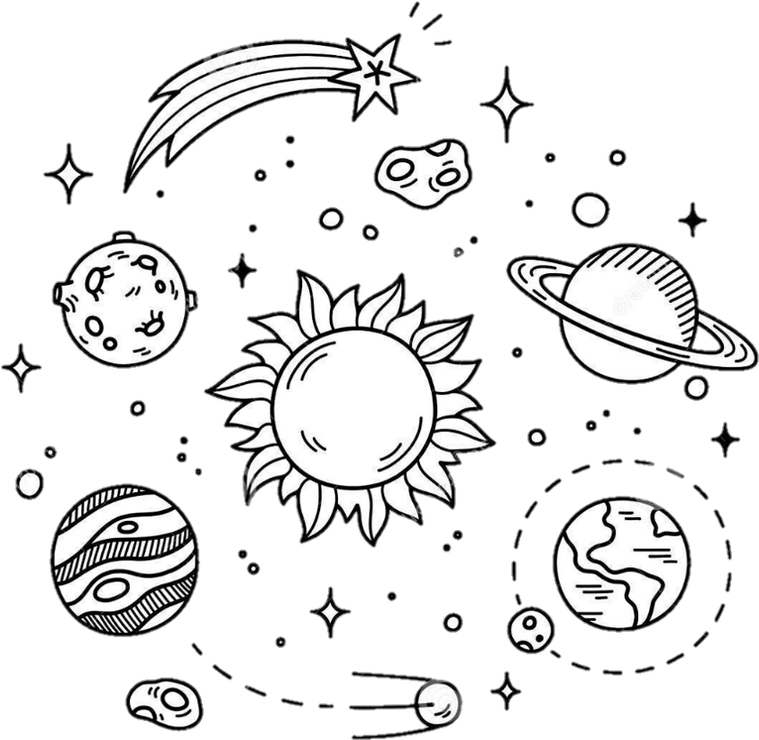 Stars Space Overlay Space Aesthetic Tumblr Tumblr Aesth - Outer Space Easy Drawings (1031x1024), Png Download