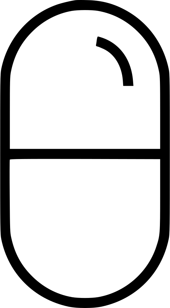 Png File Svg - Oval Pill Line Art (540x980), Png Download