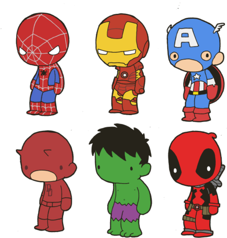 Iron Man Clipart Captain America - Marvel Doodles (500x492), Png Download