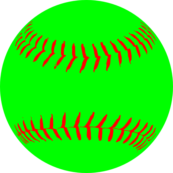 This Free Clipart Png Design Of Green Softball Clipart (600x600), Png Download