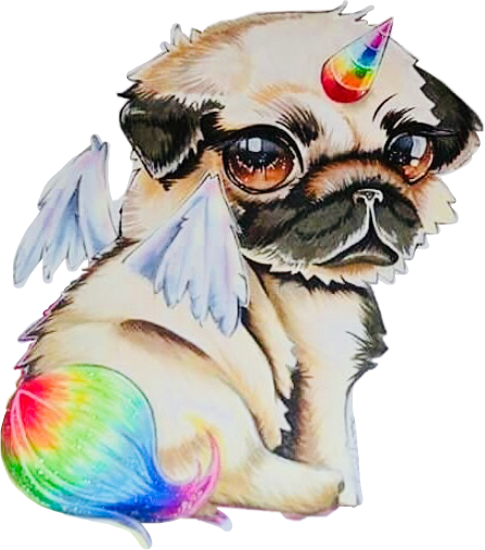 Unidog Rainbow Anime Chibi Kawaii @buntereihe Freetoedi - Draw A Unicorn Dog (447x507), Png Download