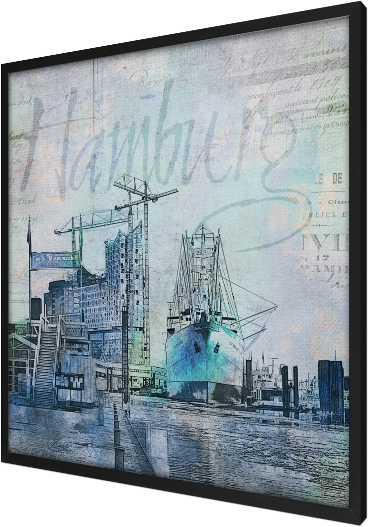 Hamburg - Artland Andrea Haase: Hamburg - Glasbild 60 X 80 Cm (740x1059), Png Download
