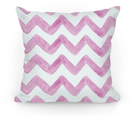 Pink Watercolor Chevron Pattern Pillow - Zig Zag Design Pattern (484x484), Png Download