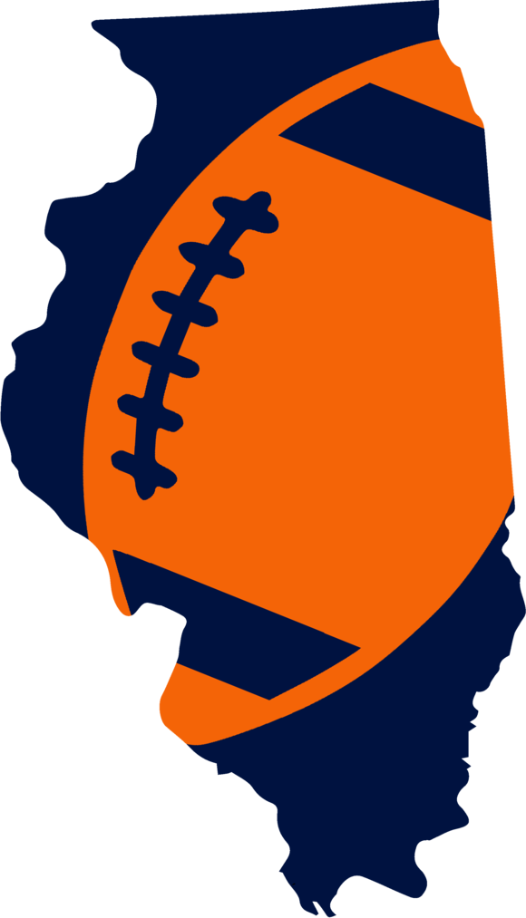 Chicago Football Design - Map Of Illinois 1858 (580x1013), Png Download
