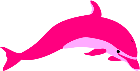 Pink Dolphin Png Clip - Pink Dolphin Cartoon Dolphin (538x273), Png Download