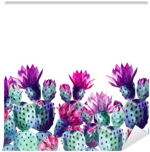 Watercolor Cactus Png - Watercolor Cactus Flowers Vector (400x400), Png Download
