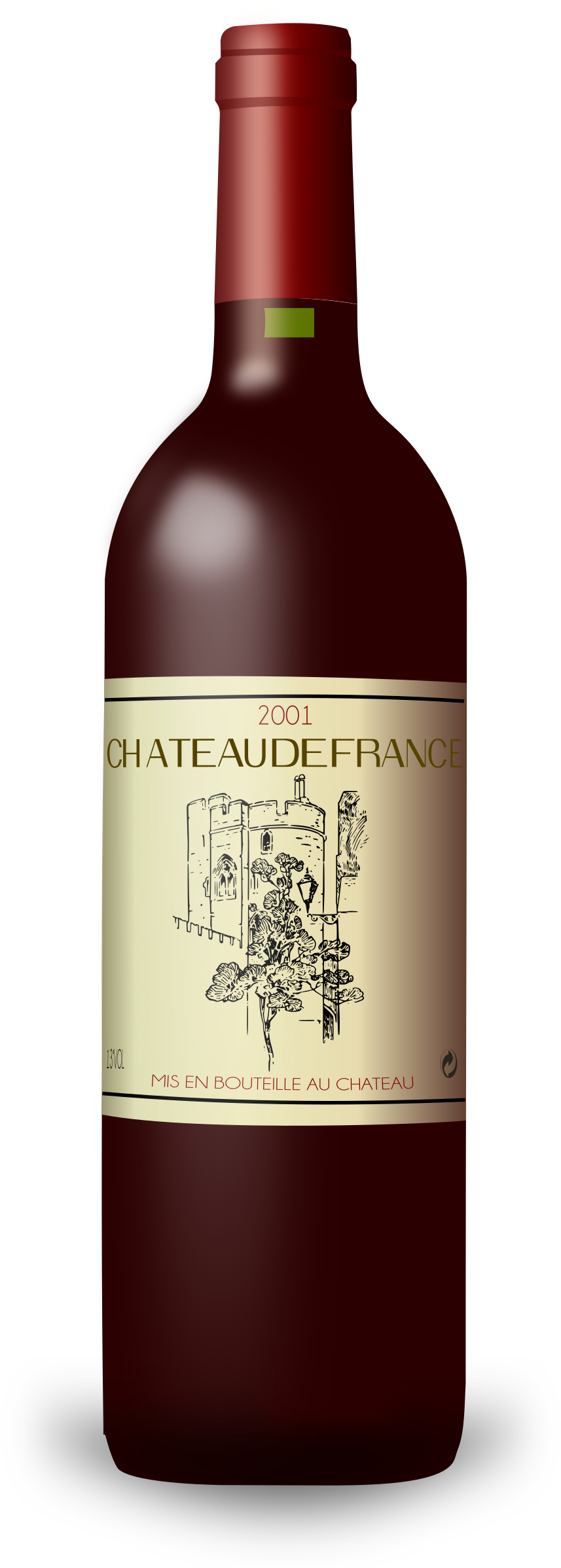France Clipart French Wine - Bottle Of Wine Clipart (882x2400), Png Download