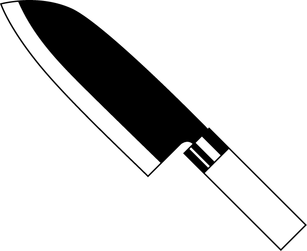 Chef Knife Clipart Kitchen Knife Png Image 077ixm Clipart - Knife Clip Art Black And White (634x519), Png Download