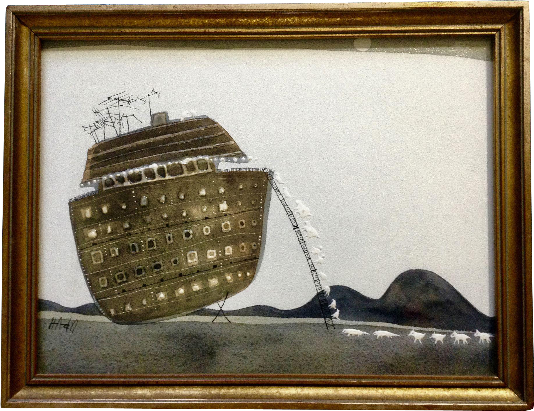 Mildred Hado, Whimsical Folk Art Abstract Noah's Ark - Art (1842x1842), Png Download