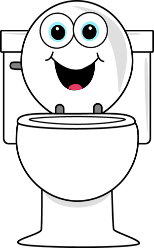 Cartoon Toilet Clip Art - Toilet Clipart (312x500), Png Download
