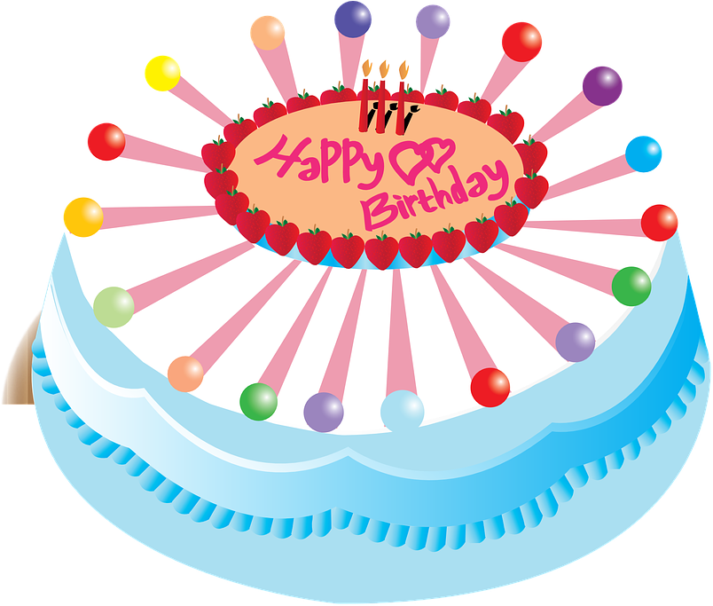 Cake Birthday Happy Birthday Decorated Can - Tarjetas De Cumpleaños Para Una Señorita (393x340), Png Download