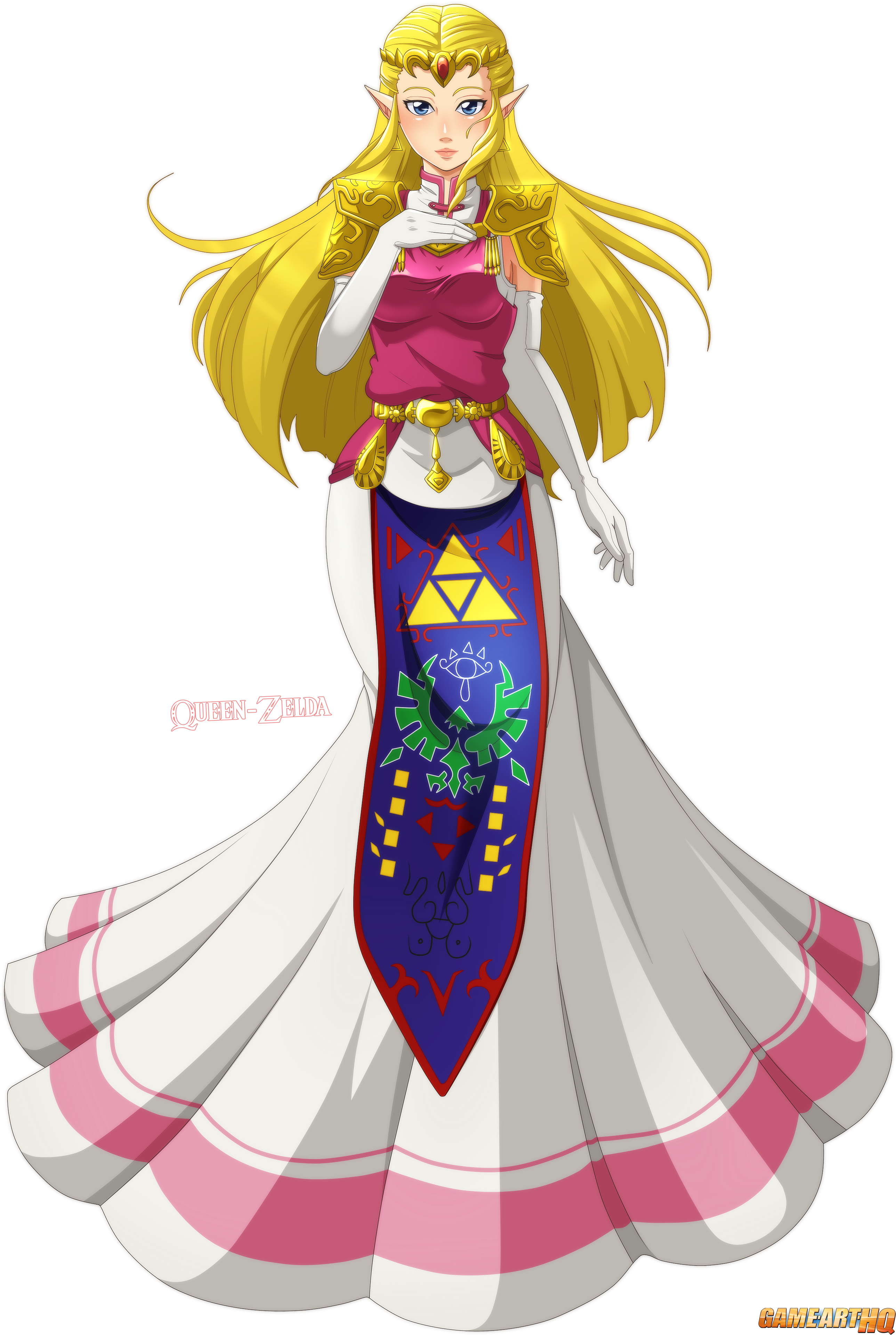 Princess Zelda Drawn For The Game Art Hq Video Game (2739x3890), Png Download