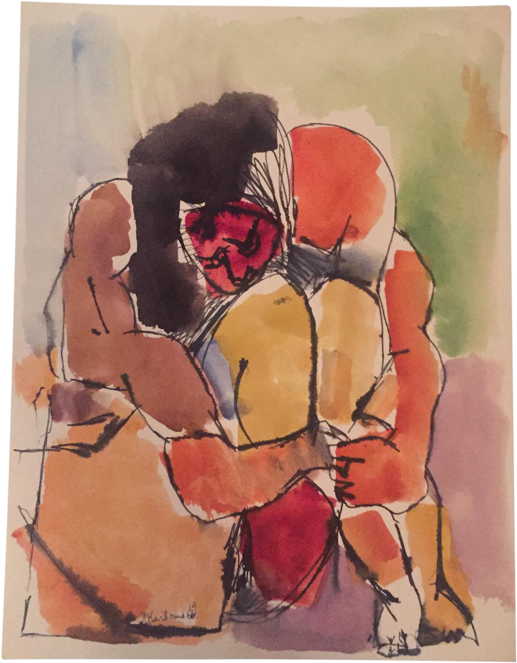 Bed Drawing Watercolor - Watercolor Painting (1868x2393), Png Download