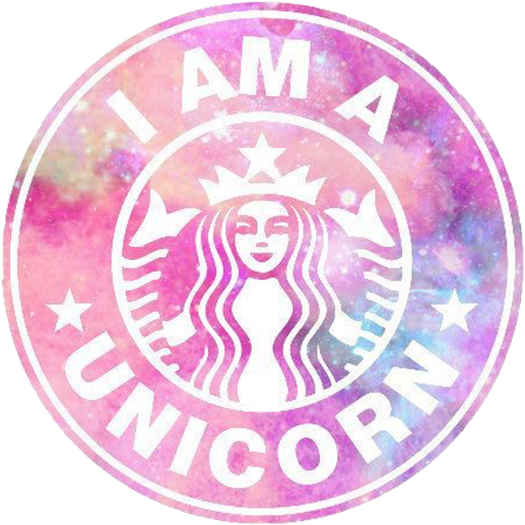 Starbucks Logo Unicorn Starbuckslogo Pink Galaxy Blue (1024x1024), Png Download