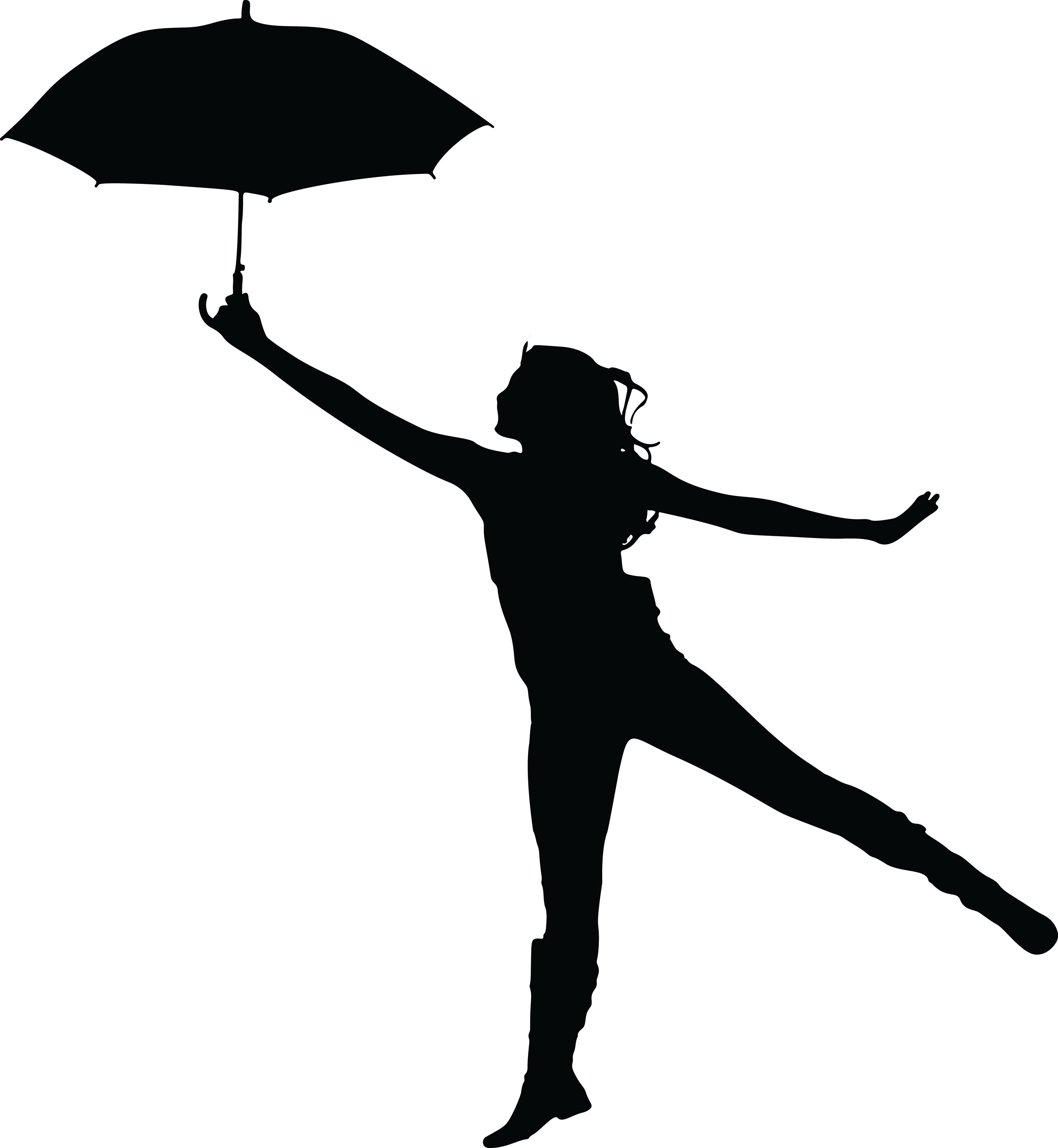 Big Image - Person With Umbrella Silhouette (2101x2280), Png Download