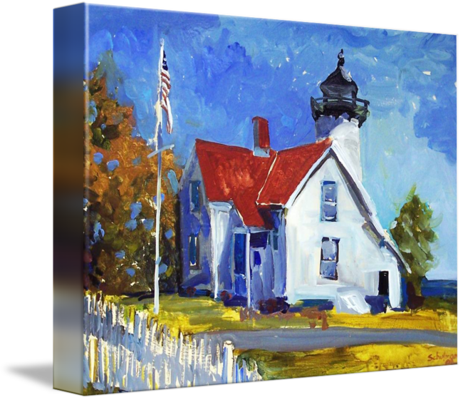 Vineyard Drawing Watercolor Clipart Royalty Free - Gallery-wrapped Canvas Art Print 15 X 11 Entitled Lighthouse (650x561), Png Download