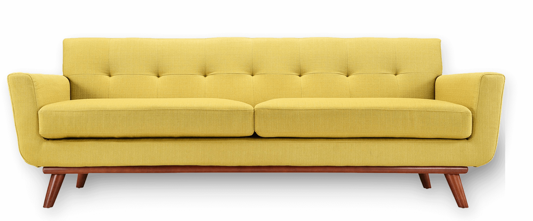 Yellow Sofa Transparent Png - Modway Engage Upholstered Sofa, Green (1858x771), Png Download