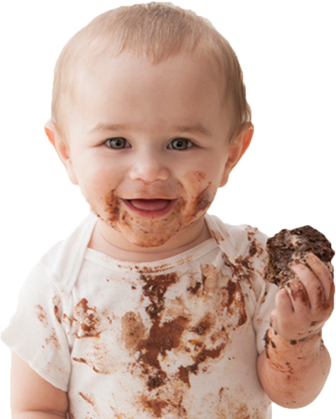 Baby Image - Baby With Chocolate Png (500x603), Png Download