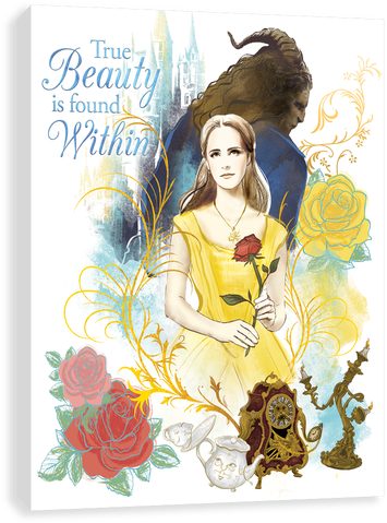 Beauty And The Beast - Belle Canvases By Artissimo Designs - Belle (500x500), Png Download