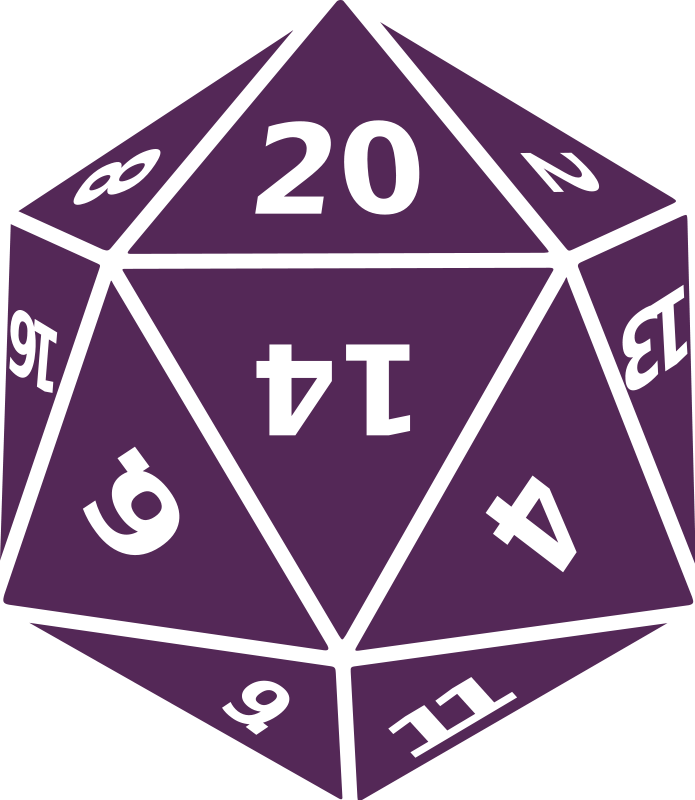 Purple D20 - 20 Sided Die Png (695x800), Png Download